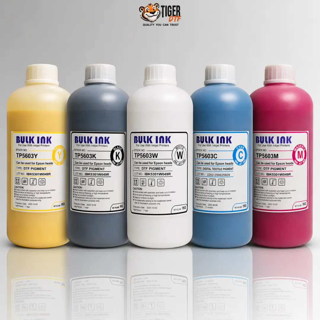 Tiger DTF Premium DTF Ink — CMYK + White Bulk Supply