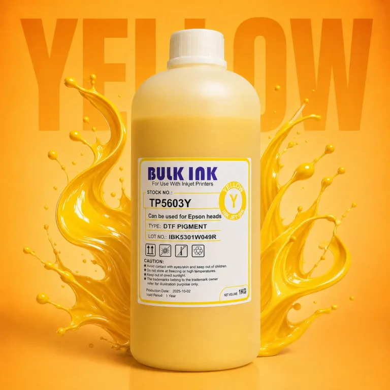DTF ink yellow 1 litre bottle, Inkbank 5603 pigment, Epson head compatible